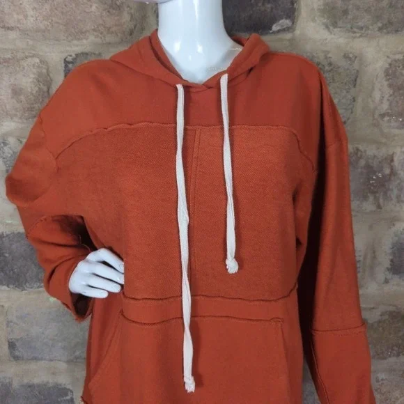 URBAN Outfitters Fletcher Sweatshirt Oversized Hoodie Woman's Size Small Orange - Picture 2 of 10